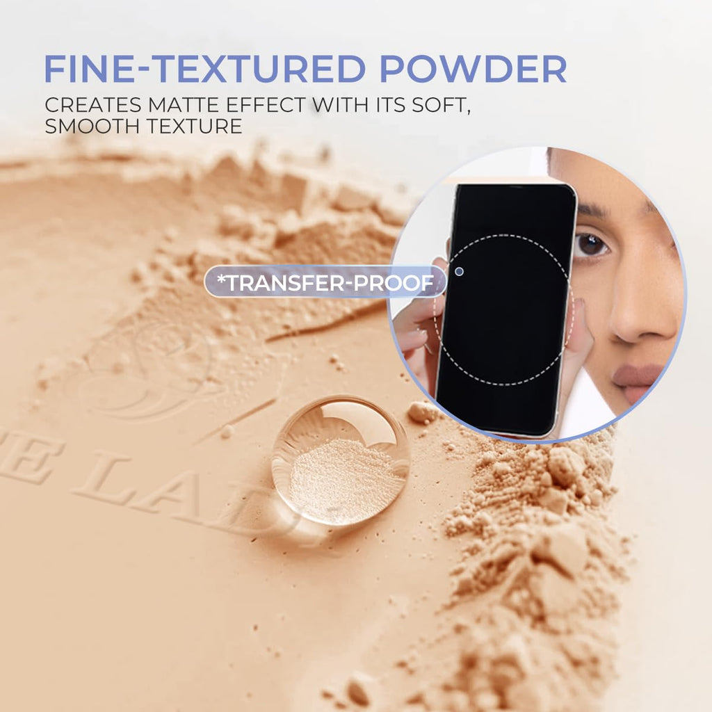 SACE LADY Face Powder Waterproof Sets Makeup, Controls Shine, Smooth Fine Lines for Flawless Lightweight Finish, Long Lasting Matte Compact Setting Powder Cosmetics Cruelty-free, 0.35oz (#02)