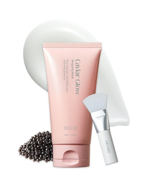 Delere Caviar Glow Collagen Wrapping Mask | Korean Peel Off Face Mask for Glowing Skin and Visible Skin Tightening, 3.4oz
