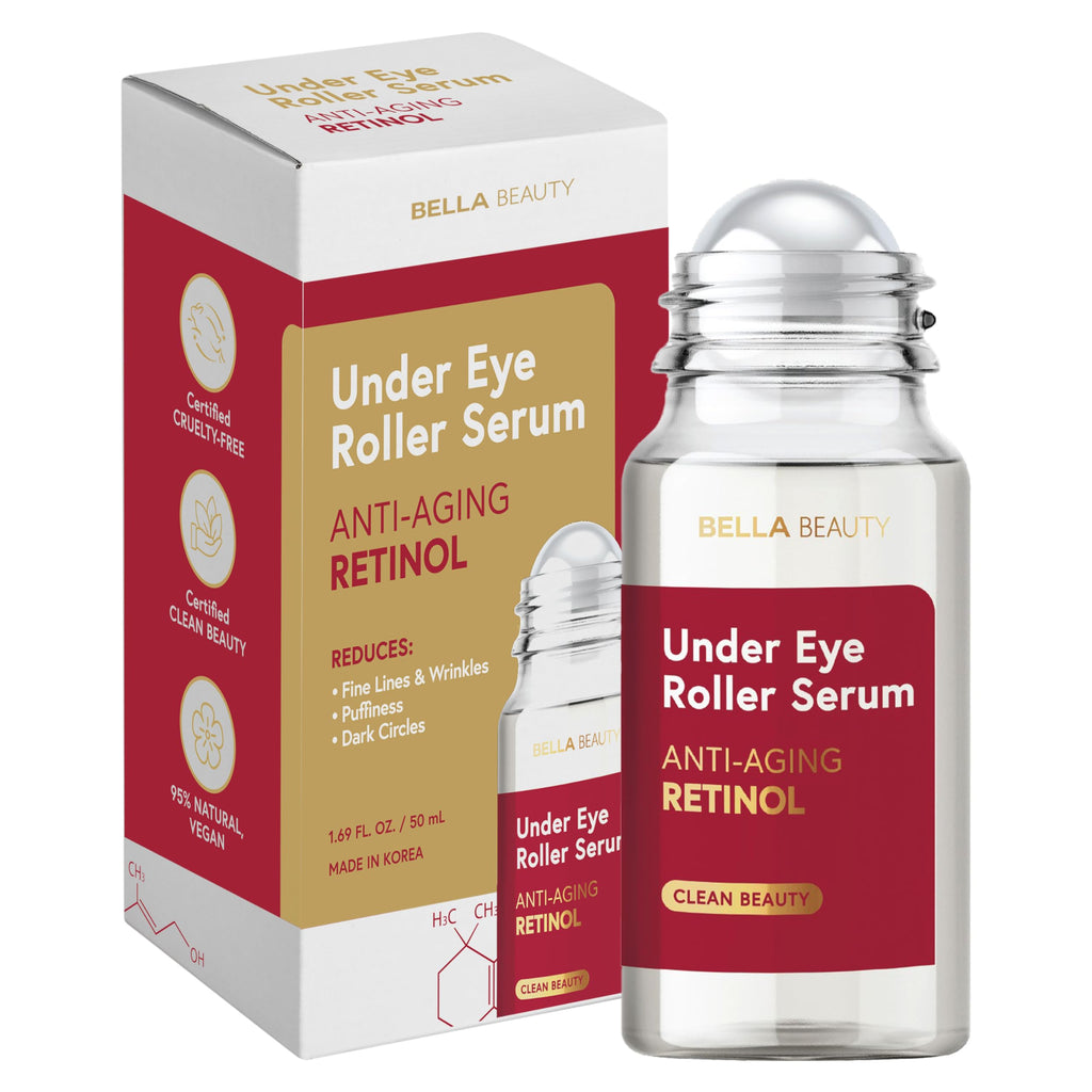Bella Beauty Vitamin C Under Eye Roller Serum - Dermatologist Tested, Anti Aging, Korean Skin Care - Helps Minimize Dark Circles, Puffiness, Fine Lines - Vegan, Clean Beauty, Cruelty Free - Pack of 2