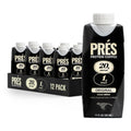 PRES Protein Coffee, Caramel, High Protein, Real Cold Brew, 20g Protein, 1g Sugar, 100 Calories, Protein Snacks, No Added Sugar, Coffee, Breakfast, Protein, Kosher, Soy Free, Nut Free, Non-GMO, Low Carb (12 Pack)